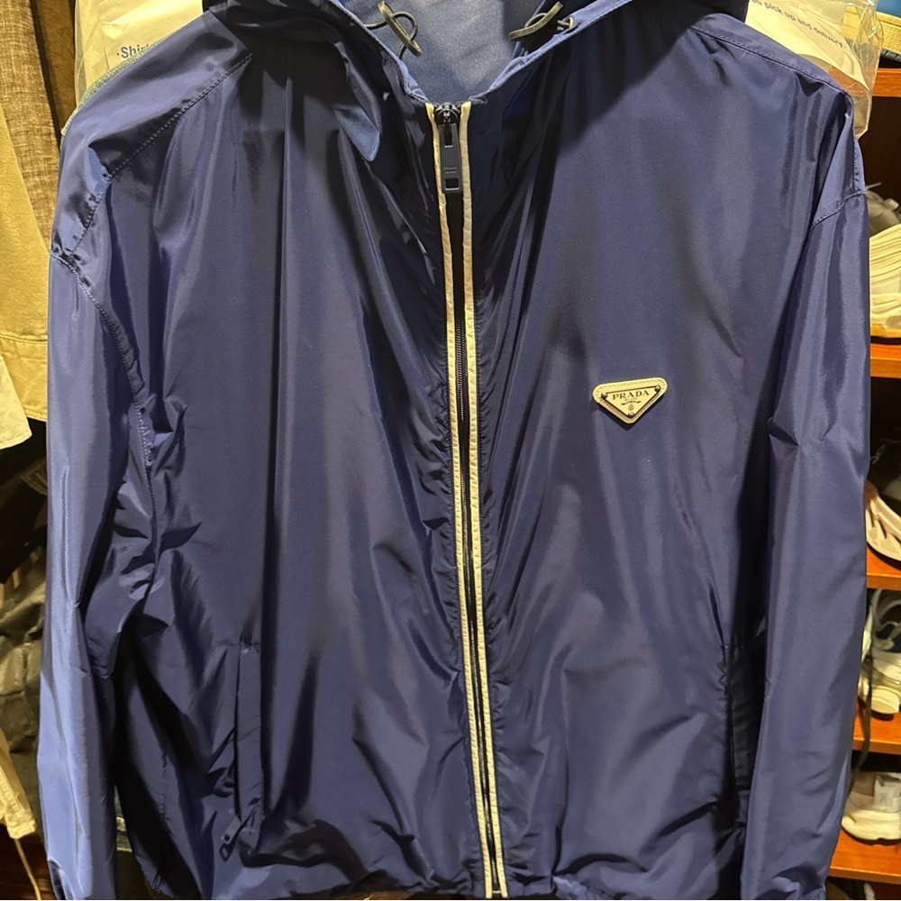 Prada Men's Navy Windbreaker Jacket